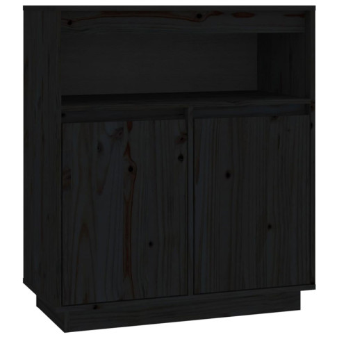 Czarna drewniana szafka dwudrzwiowa z półką Jovi 3X