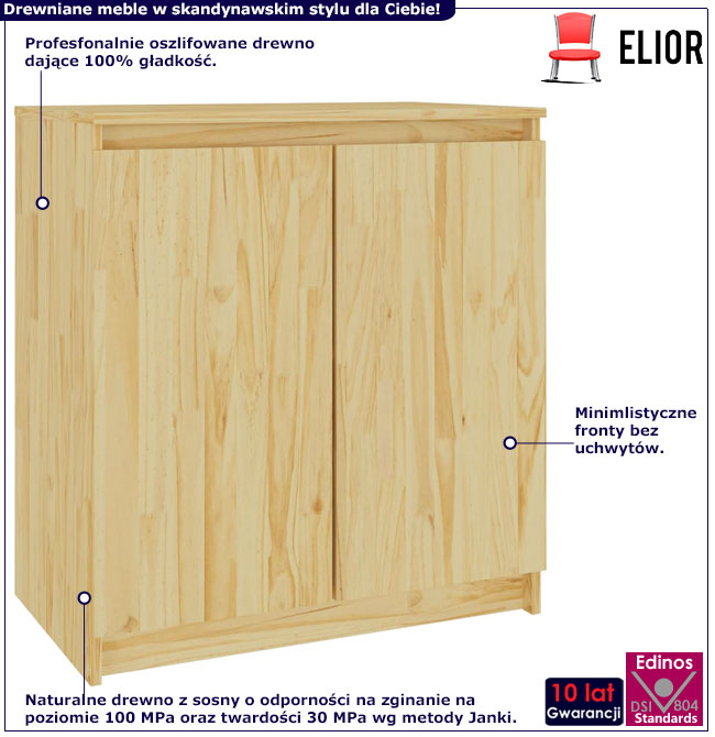 Infografika naturalnej szafki drewnianej Englo 3X