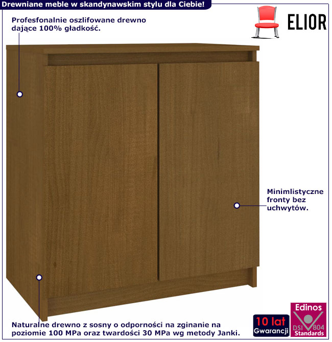 Infografika szafki drewnianej miodowy brąz Englo 3X