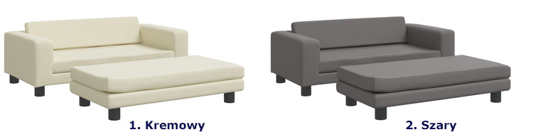 Kolory nowoczesnego zestawu wypoczynkowego dla dzieci Lanco