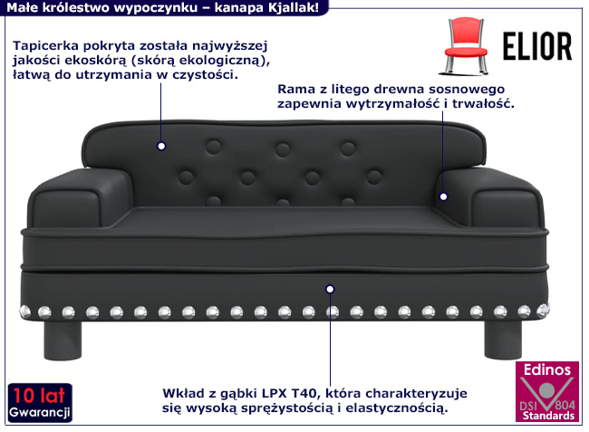 Sofa dziecięca Nilan kolor czarny