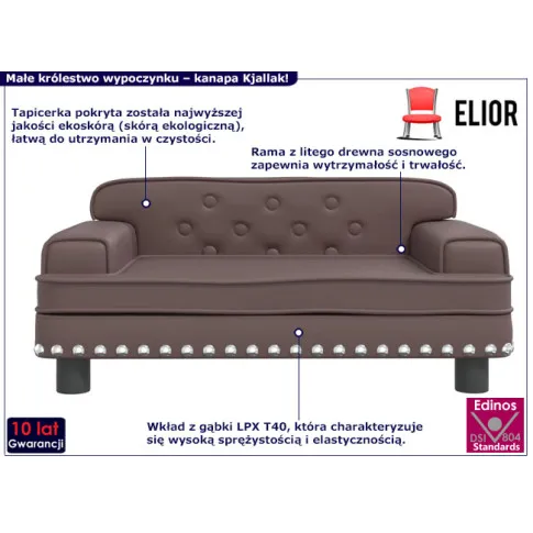 Nowoczesna kanapa dziecięca Kjallak kolor brązowy