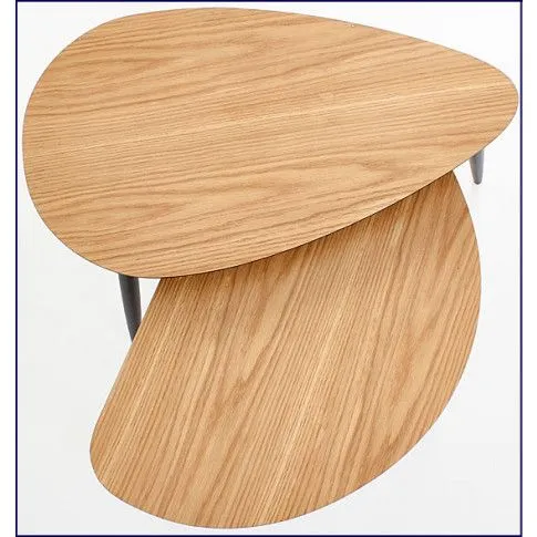 Zdjęcie zestaw dwóch ław do salonu dąb złoty Flurry | Edinos.pl