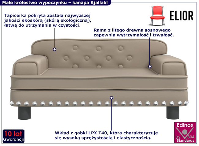 Sofa dziecięca Kjallak kolor cappuccino