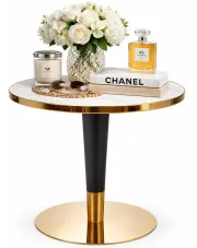 Okrągły stół z marmurowym blatem w stylu glamour - Ariss w sklepie Edinos.pl