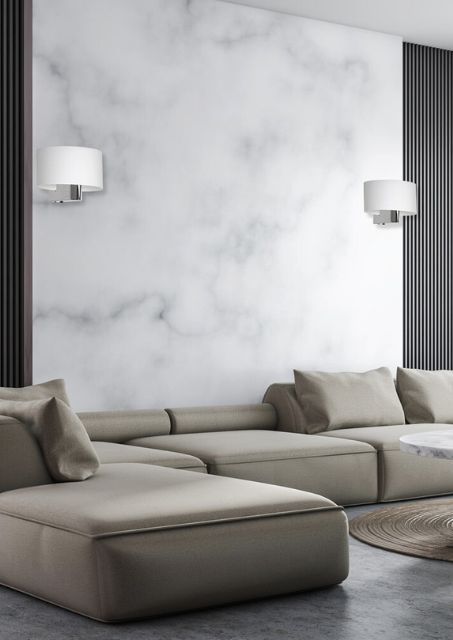 Biały chromowany kinkiet - K338-Onko