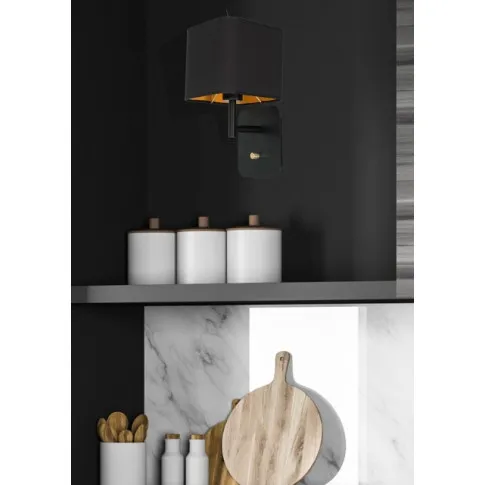 wizualizacja Nowoczesny czarny kinkiet - K340-Obran