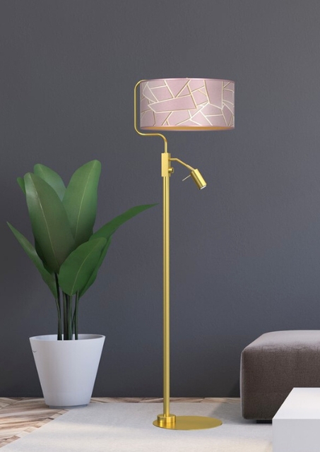 Różowo-złota lampa podłogowa - N228-Orelia
