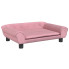 Różowa aksamitna kanapa dla dziewczynki - Kotkell