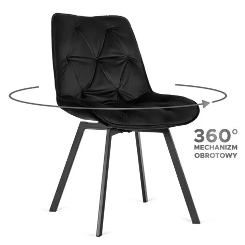 Czarne nowoczesne krzesło do jadalni Dato