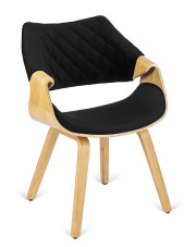 Krzesło tapicerowane loftowe gięte czarny + dąb złoty - Imo