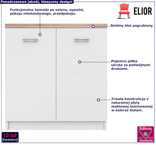 biała komoda Riza 5X