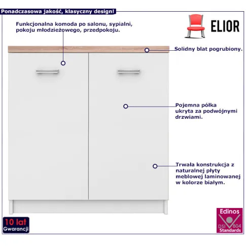 Nowoczesna komoda Ontario biała 5X