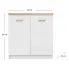 wymiary białej komody dwudrzwiowej Ontario 5X