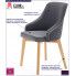 Fotografia Krzesło drewniane tapicerowane Altex 2X - grafit + dąb miodowy z kategorii Krzesła tapicerowane