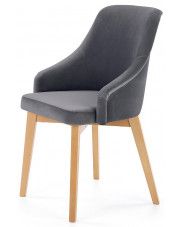 Krzesło drewniane tapicerowane Altex 2X - grafit + dąb miodowy w sklepie Edinos.pl