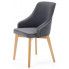 Krzesło drewniane tapicerowane Altex 2X - grafit + dąb miodowy