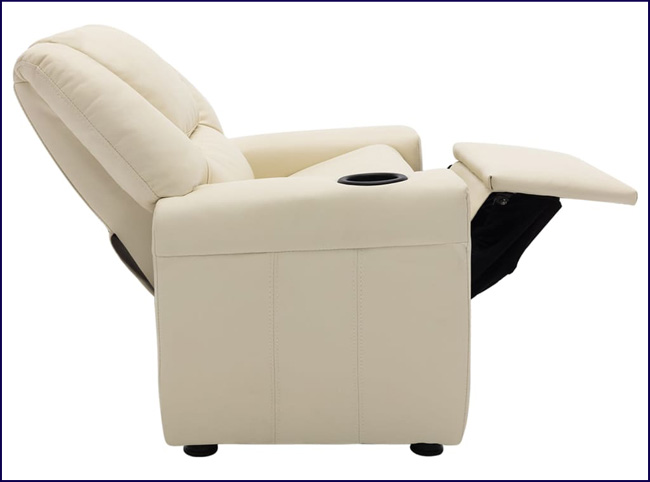 Regulowany fotel wypoczynkowy dla dziecka Meldun kremowy