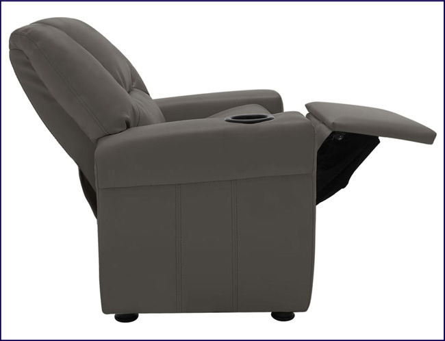 Regulowany fotel wypoczynkowy dla dziecka Meva antracyt