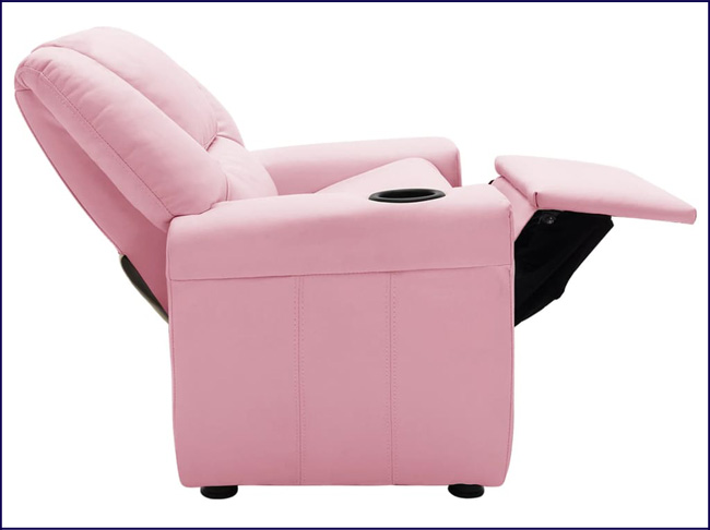 Regulowany fotel wypoczynkowy dla dziecka Meldun różowy