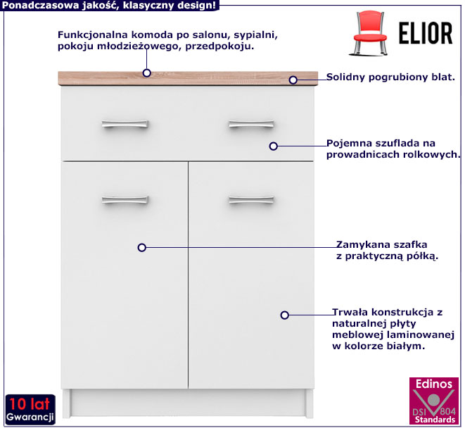 biała komoda Riza 7X