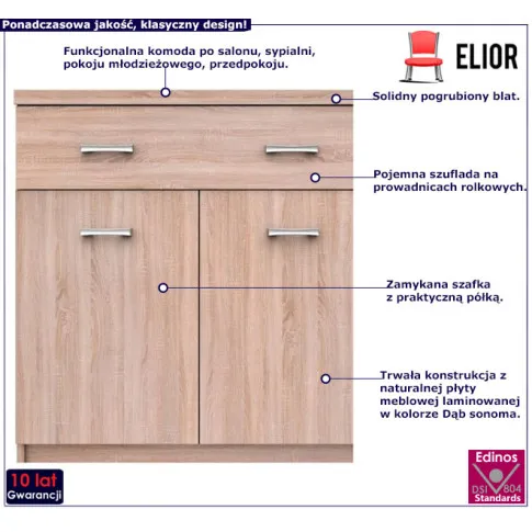 Nowoczesna komoda Ontario dąb sonoma 7X