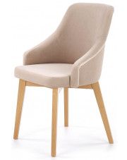 Krzesło drewniane Altex 2X - beż + dąb miodowy w sklepie Edinos.pl