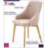 Fotografia Krzesło drewniane Altex 2X - beż + dąb miodowy z kategorii Krzesła tapicerowane
