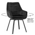 Czarne krzesło fotelowe obrotowe Lado 3X