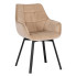 Beżowe obrotowe welurowe krzesło - Lado 3X