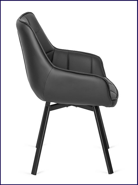 Czarne fotelowe krzesło z ekoskóry Lado 4X