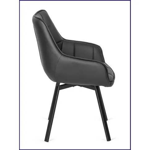 Czarne krzesło obrotowe ze skóry ekologicznej Lado 4X