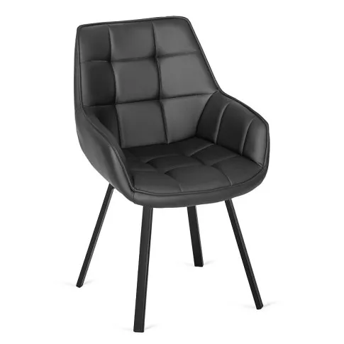 Czarne obrotowe krzesło z ekoskóry Lado 4X