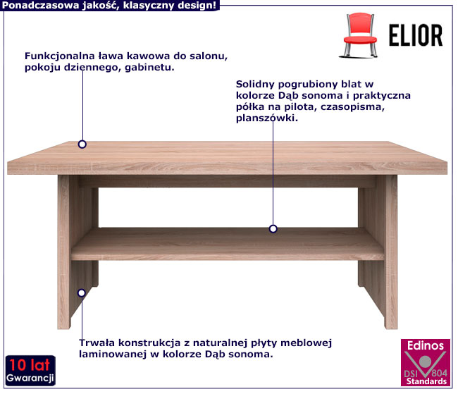ława kawowa Riza 10X dąb sonoma