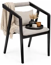 Czarno-szare krzesło tapicerowane vintage - Flesil w sklepie Edinos.pl