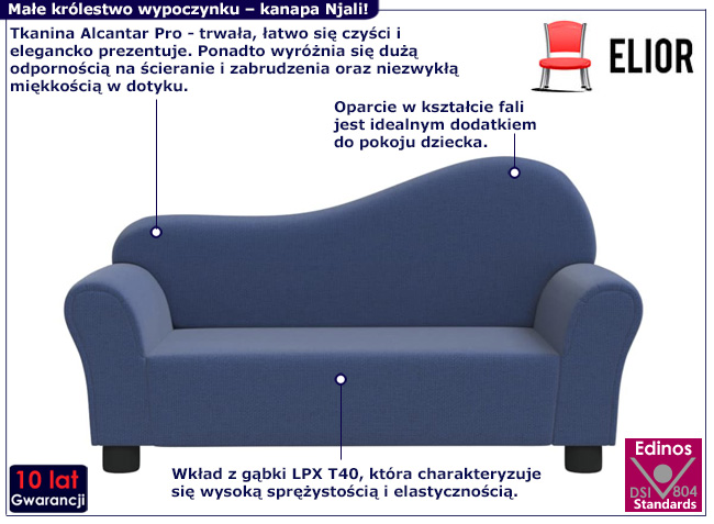Minimalistyczna kanapa dziecięca Gavina 