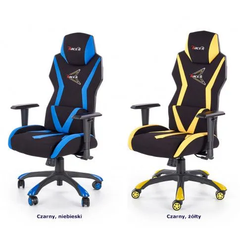 Zdjęcie fotel gabinetowy Akibi czarny + niebieski | Edinos.pl