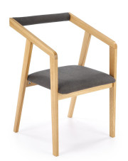 Nowoczesne tapicerowane welurem krzesło w kolorze dębu - Rutox w sklepie Edinos.pl