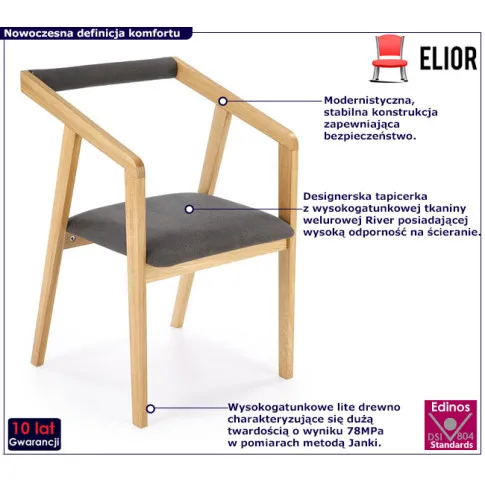 Krzesło w kolorze dębu Rutox