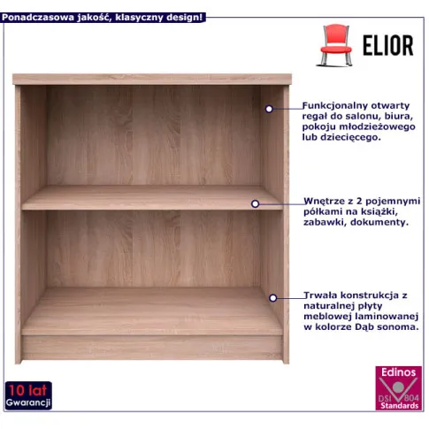 Nowoczesny niski regał na książki Ontario dąb sonoma 13X