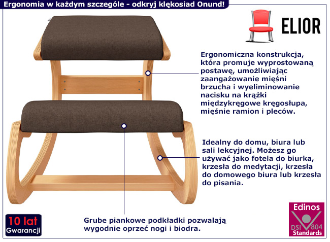 Klękosiad z brązowym siedziskiem Onund