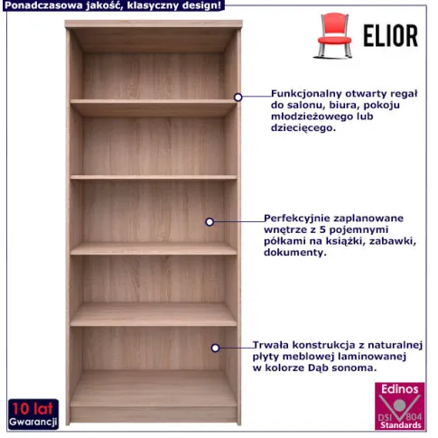 Nowoczesny regał na książki Ontario dąb sonoma 14X