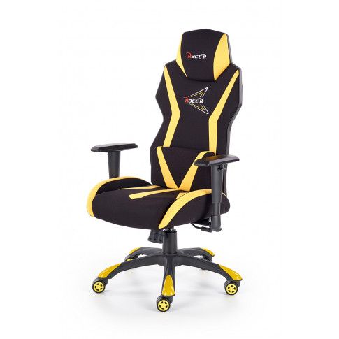 Zdjęcie produktu Fotel gamingowy Euron - czarny + żółty.