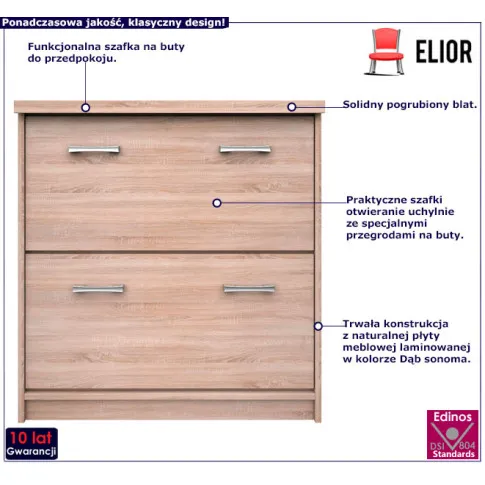 Nowoczesna szafka na buty dąb sonoma Ontario 17X