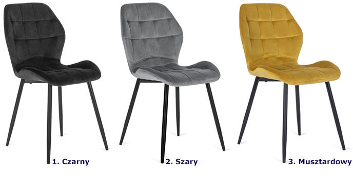 Zestaw stołu z 4 krzesłami musztardowymi Puvis