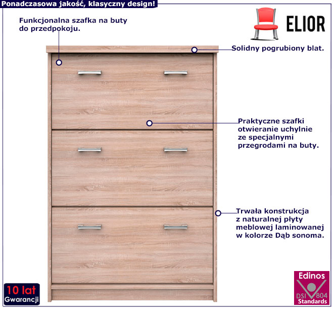 szafka na buty Riza 18X dąb sonoma