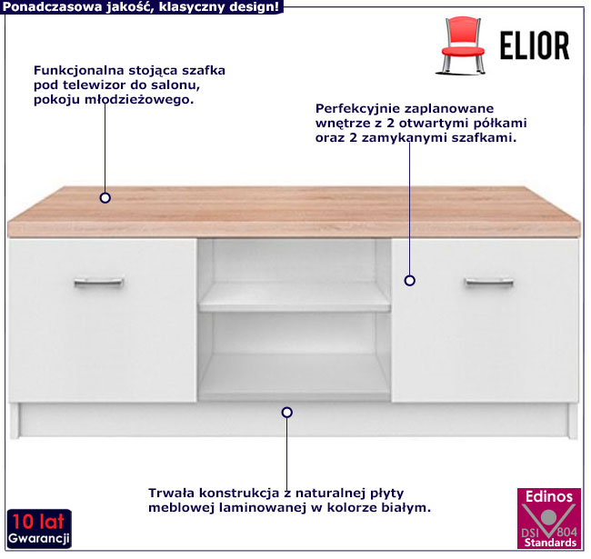 biała szafka rtv Riza 19X