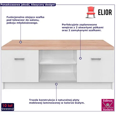 Nowoczesna szafka rtv Ontario biała 19X