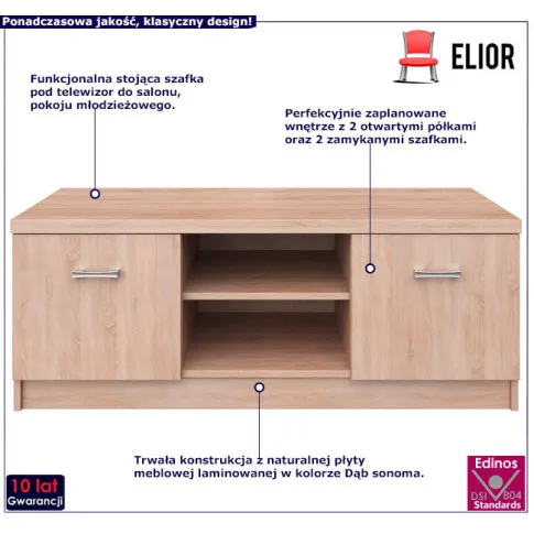 Nowoczesna szafka rtv Ontario dąb sonoma 19X