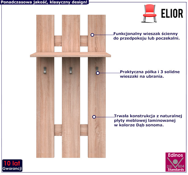  wieszak do przedpokoju dąb sonoma Ontario 20X